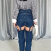 Mavi Askılı İki Parça Jeans Pantolon - Görsel 3