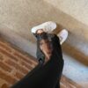 Kadın Dantel Eklemeli Ispanyol Paça Scuba Tayt Pantalon - Görsel 5