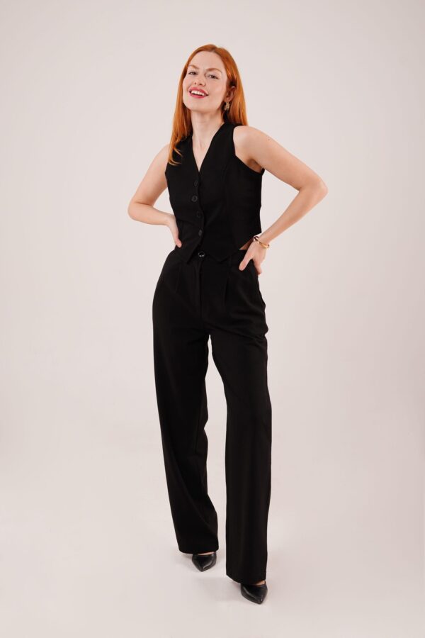 Premium Model Oturtmalı Siyah Pantolon - Görsel 3