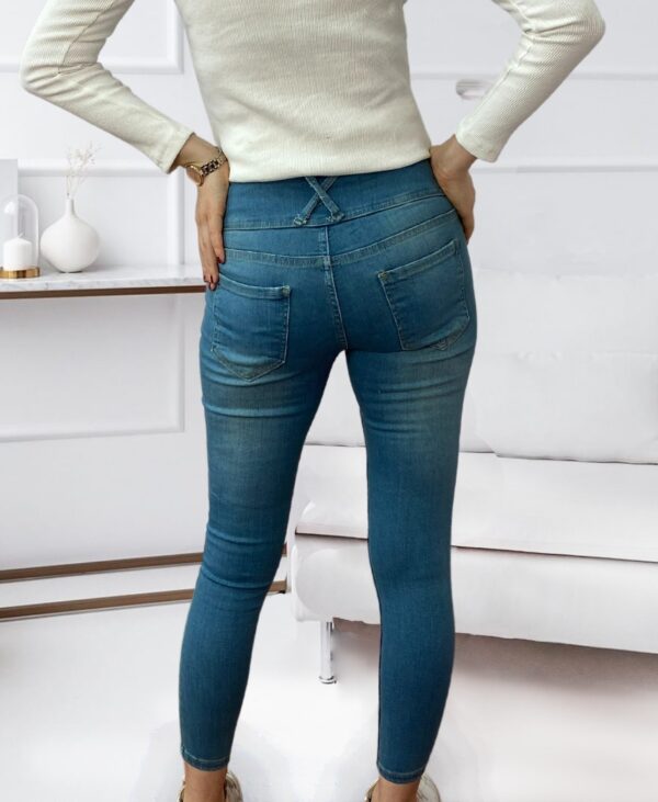 Yüksek Bel Likralı Jean Pantolon 90 Cm - Görsel 3