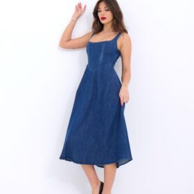 7142 KOT ELBİSE-MAVİ