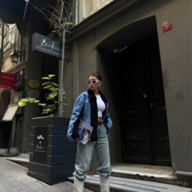 CHANEL GARNİLİ KOT MONT - Siyah