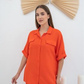 Oranj Gömlek Ve Pantolon Takım
