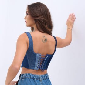6890 KOT CROP-MAVİ