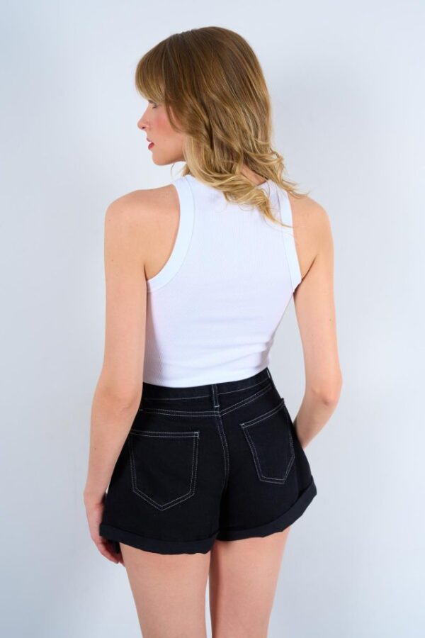 Halter Yaka Taş Baskılı Atlet - Beyaz - Görsel 4