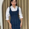 Zippe Detaylı Denim Elbise - Görsel 4