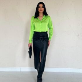 Neon Saten Gömlek