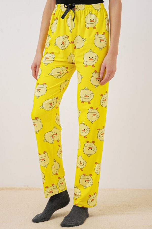 4323 Desenli Pijama Altı - Sarı - Görsel 2
