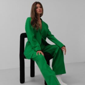 Bel Katlamalı Pantolon Blazer Ceket Takım