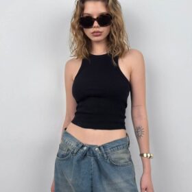 Halter Yaka Kolsuz Bluz