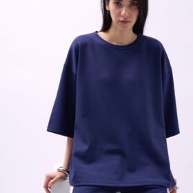 Bisiklet Yaka Oversize T-Shirt