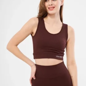Fitilli Baskılı Crop - Bordo