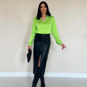 Neon Saten Gömlek