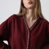 Taşlı Gömlek - Bordo - Görsel 3
