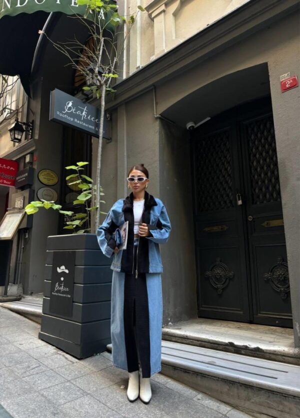 CHANEL GARNİLİ KOT MONT - Siyah - Görsel 3
