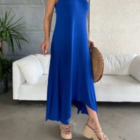 Kadın Omuz Askılı Toka Detay Maxi Boy Elbise