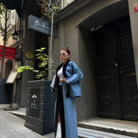 CHANEL GARNİLİ KOT MONT - Siyah