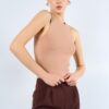 Halter Yaka Ribana Atlet - Süt Kahve - Görsel 2