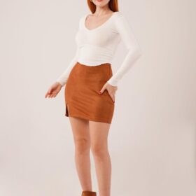 Geniş Yaka Beyaz Basic Body Bluz