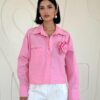 Pembe Fleto Cepli Poplin Gömlek - Görsel 2