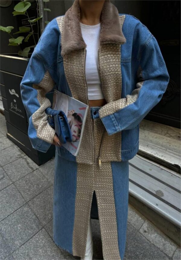 CHANEL GARNİLİ KOT MONT - Bej - Görsel 3
